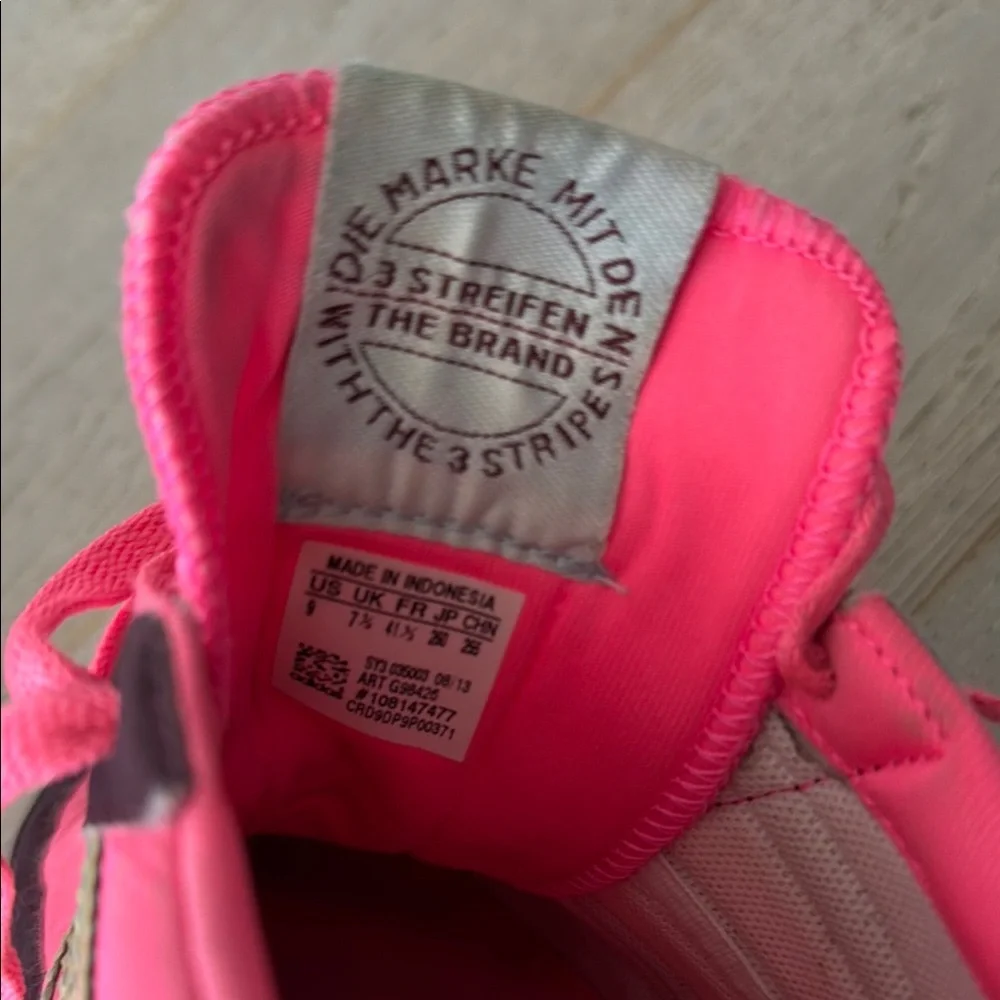 adidas Pink Women's Athletic Sneakers with Cream Stripes - Picture 3 of 3